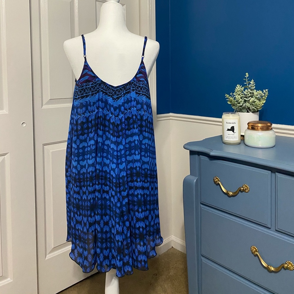 Express Purple And Blue Patterned Shift - image 4